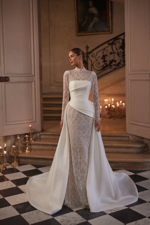 Juniona overskirt - detachable overskirt worn over the Juniona wedding dress.